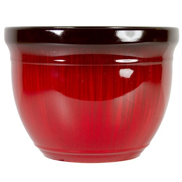 Gardener Select Madison Planter - Red Drip - 15in Planter - 15.35in Diam x 11.22in H