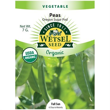 Wetsel Seed™ Organic Oregon Sugar Pod II Peas Seed - 7g Packet