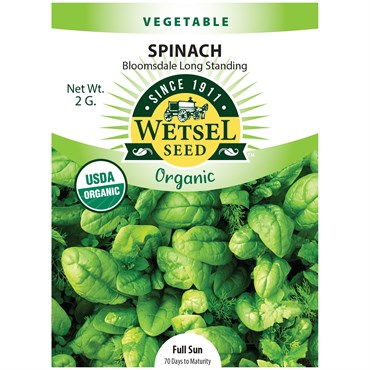 Wetsel Seed™ Organic Bloomsdale Long Standing Spinach Seed - 2g Packet