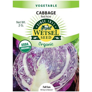 Wetsel Seed™ Organic Red Acre Cabbage Seed - 2g Packet