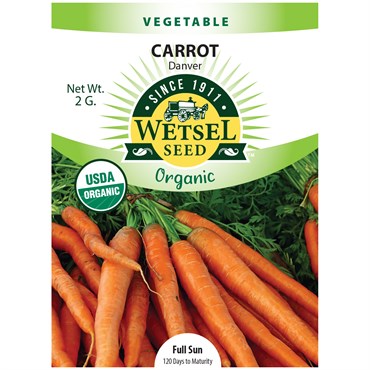 Wetsel Seed™ Organic Danver Carrot Seed - 2g Packet