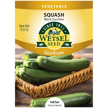 Wetsel Seed™ Heirloom Black Zucchini Squash Seed - 3.5g Packet